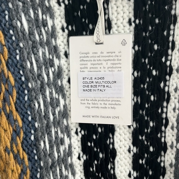 Cocogio Boho Knit Wool Open Cardigan NWT One Size - Picture 4 of 8